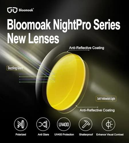 Bloomoak Blue Light Blocking Glasses - Yellow Lens - 58mm Lens Width, 145mm Arm Length | Filters 99% Blue-Green Light for Sleep & Gaming thumbnail 4
