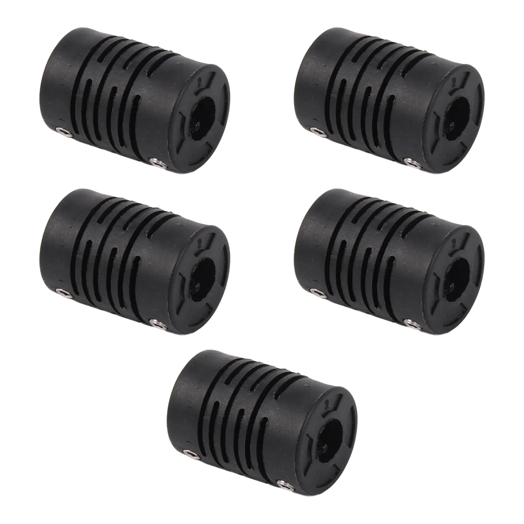 CNBTR 6x6mm Encoder Plastic Elasticity Coupling Motor Coupler 15x21mm (Pack of 5) | Zero Backlash Precision — Black