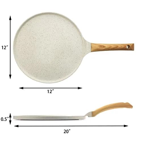 SENSARTE 12 Inch (30.48 cm) Ceramic Nonstick Crepe Pan | Induction Compatible Dosa Tawa thumbnail 6