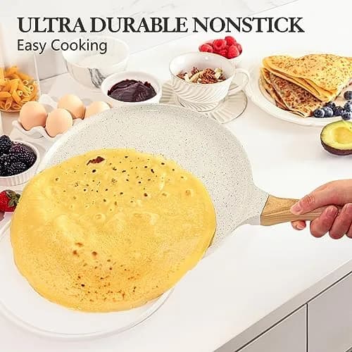 SENSARTE 12 Inch (30.48 cm) Ceramic Nonstick Crepe Pan | Induction Compatible Dosa Tawa thumbnail 3