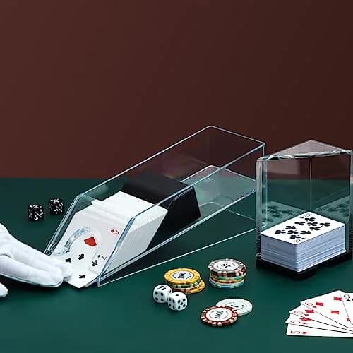 Honoson 6 Deck Blackjack Shoe and Discard Tray Set - Clear Acrylic | Casino Game Accessories thumbnail 5