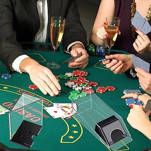 Honoson 6 Deck Blackjack Shoe and Discard Tray Set - Clear Acrylic | Casino Game Accessories thumbnail 7
