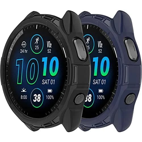 Chofit Black&Blue TPU Case for Garmin Forerunner 965 | Soft Anti-Scratch Bumper Frame Coverage thumbnail 1
