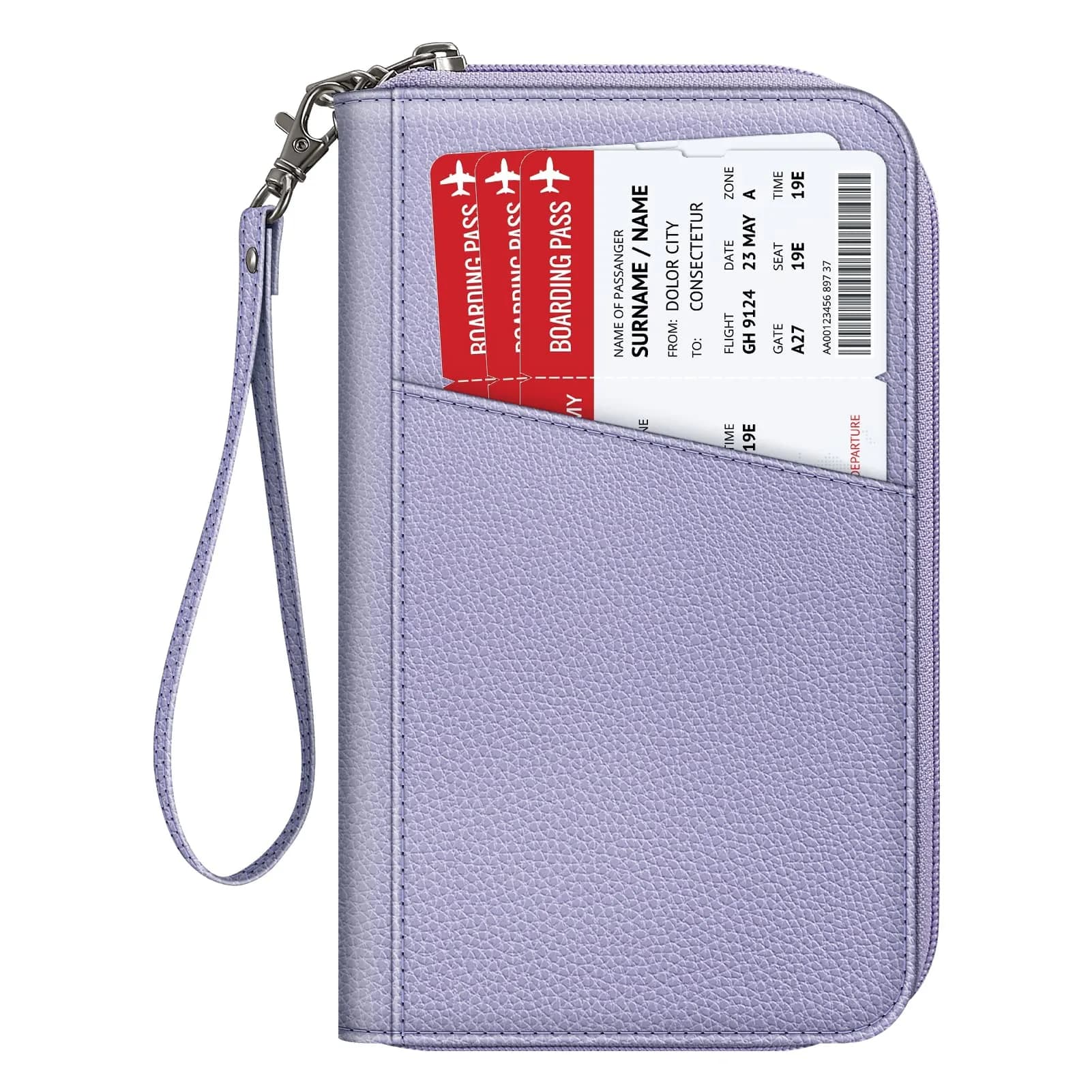 FINTIE Family RFID Passport Holder Wallet for Travel | RFID Blocking, 16 Compartments, Lilac Purple