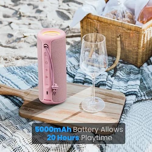 MIATONE BOOMPRO Portable Bluetooth Speaker 36W Stereo Sound, 7.4 inch (19 cm) - Pink thumbnail 3