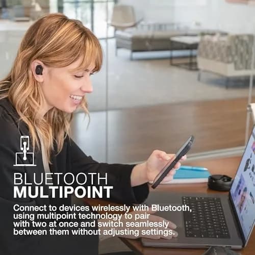 JLab Work Buds True Wireless Earbuds with Detachable Boom Mic, Black, 55+ Hrs Playtime | Bluetooth 5.3 Multipoint thumbnail 6