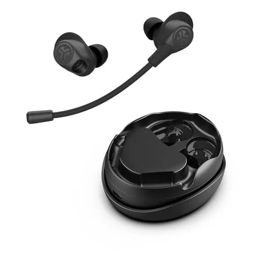 JLab Work Buds True Wireless Earbuds with Detachable Boom Mic, Black, 55+ Hrs Playtime | Bluetooth 5.3 Multipoint thumbnail 1