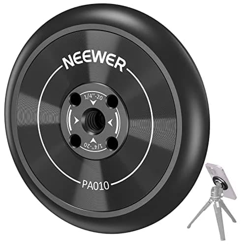 NEEWER Magnetic Phone Tripod Mount Adapter with 1/4" Holes & 600g Load Capacity | Black Aluminum Alloy thumbnail 1