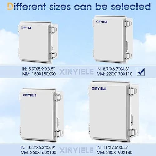 XINYIELE Waterproof Outdoor Project ABS Plastic Junction Box 8.7"X6.7"X4.5" | Weatherproof Dustproof Enclosure thumbnail 4