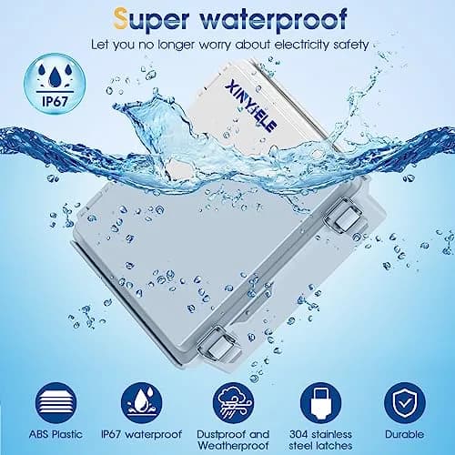 XINYIELE Waterproof Outdoor Project ABS Plastic Junction Box 8.7"X6.7"X4.5" | Weatherproof Dustproof Enclosure thumbnail 2