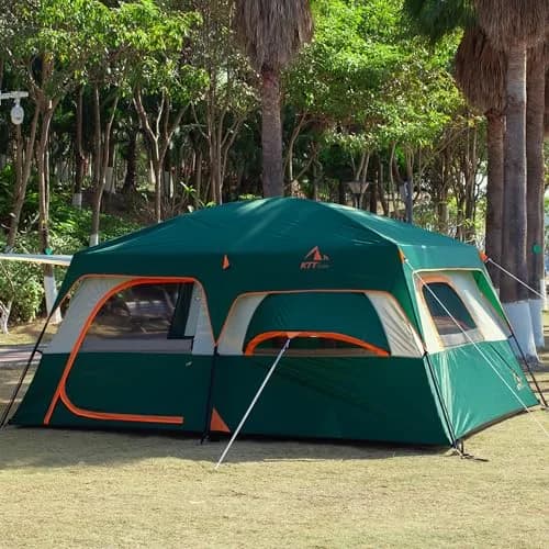 KTT Extra Large Tent 12 Person | Waterproof Cabin Design with 2 Bay Windows (14.1ft x 10ft x 6.58ft) thumbnail 4