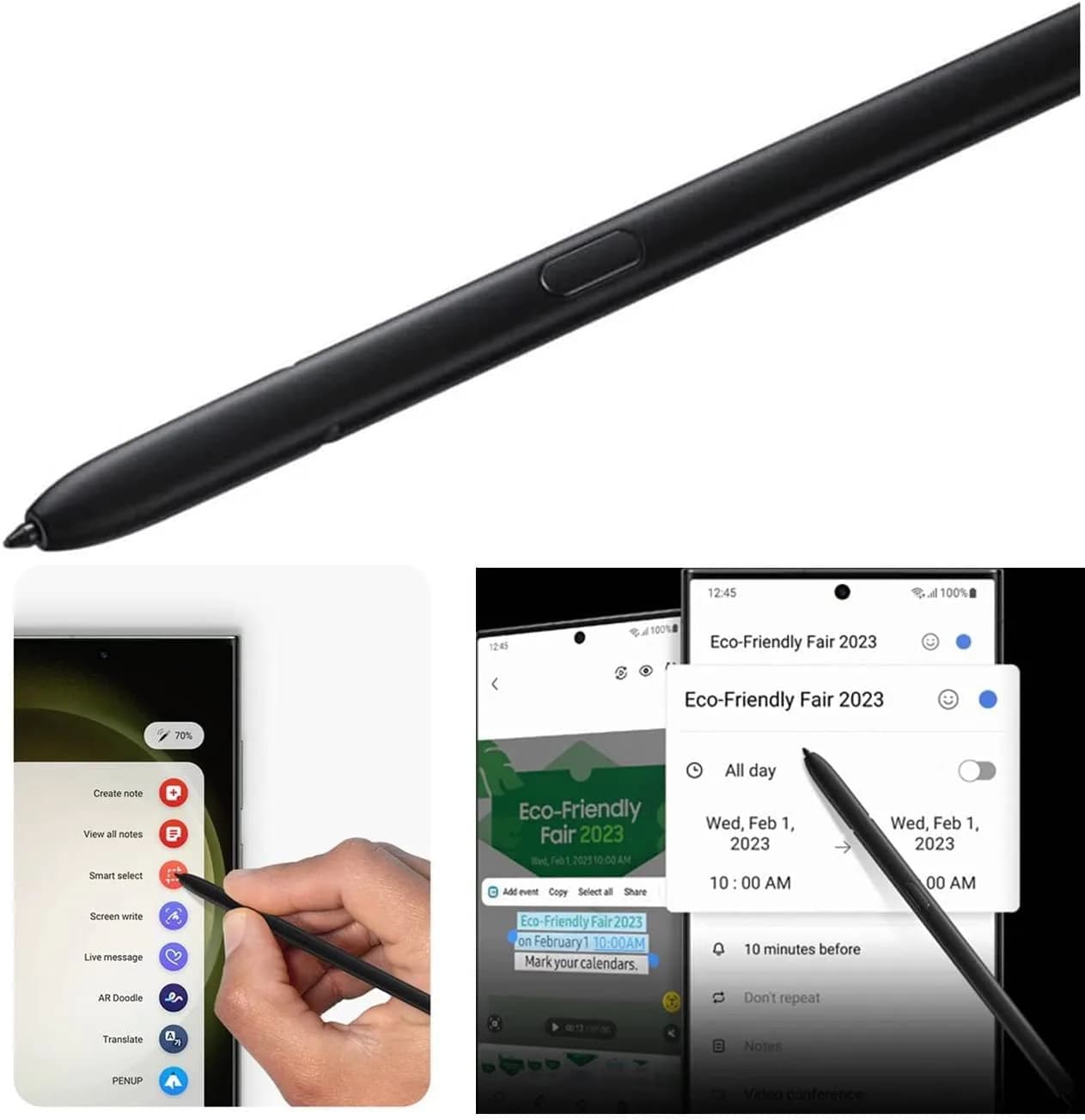 HGEAGER-T Replacement S Pen for Samsung Galaxy S23 Ultra (Cream) | Stylus Touch Pen - view 2