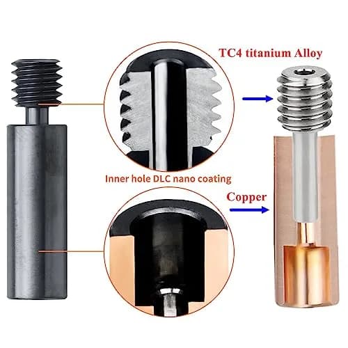 POLISI3D DLC Nano Coated Bimetal Heat Break for Ender 3 V2, 7mm x 27.5mm (0.27in x 1.08in) | Smooth Filament Feeding thumbnail 7