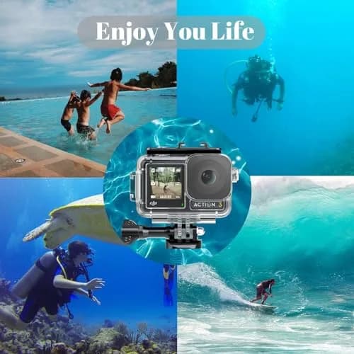 HoneTeek Waterproof Case for DJI Osmo Action 3/4/5 with Anti Fog Inserts | 50M Dive Rated, Crystal Clear Image Quality thumbnail 5