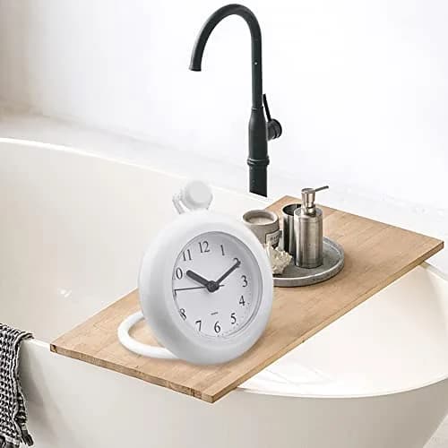 LVOERTUIG Waterproof Shower Clock, Silent Analog Bathroom Clock with Rope & Stand | IP3 Waterproof thumbnail 7