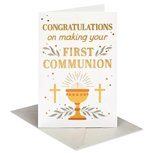 American Greetings First Communion Card Blessing in Your Life | Religious Blessing for Special Day — Lettering w Chalice