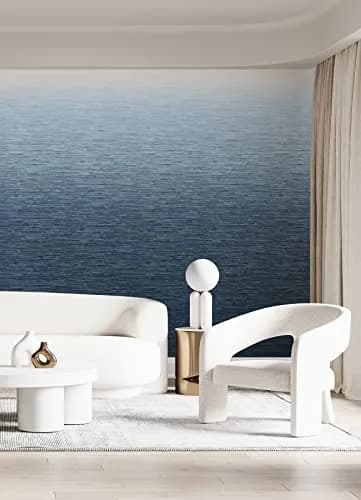 A-Street Prints Walls by Katie Hunt Into The Deep Dark Blue Ombre Wall Mural | Modern Blue Gradient with Textural Grasscloth Detailing thumbnail 8