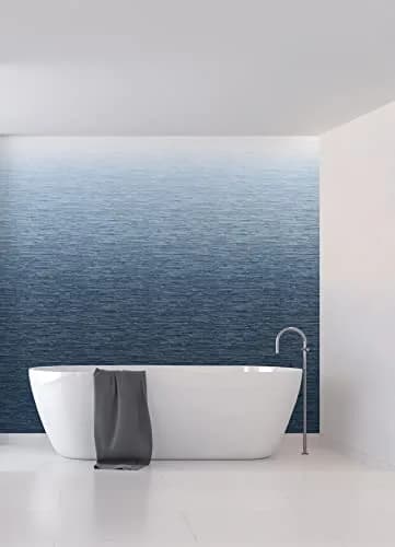 A-Street Prints Walls by Katie Hunt Into The Deep Dark Blue Ombre Wall Mural | Modern Blue Gradient with Textural Grasscloth Detailing thumbnail 9