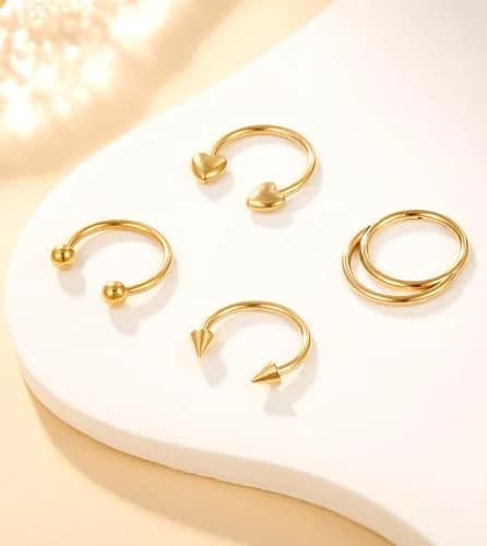 Zankulas Septum Ring 16g Gold Clicker | 12 Styles in One Order thumbnail 5