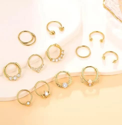 Zankulas Septum Ring 16g Gold Clicker | 12 Styles in One Order thumbnail 6
