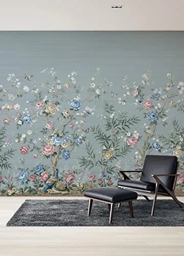 A-Street Prints Winter Chinoiserie Robin's Egg Blue Wall Mural | 11-ft Wide, 5 Panels thumbnail 4