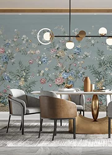 A-Street Prints Winter Chinoiserie Robin's Egg Blue Wall Mural | 11-ft Wide, 5 Panels thumbnail 6