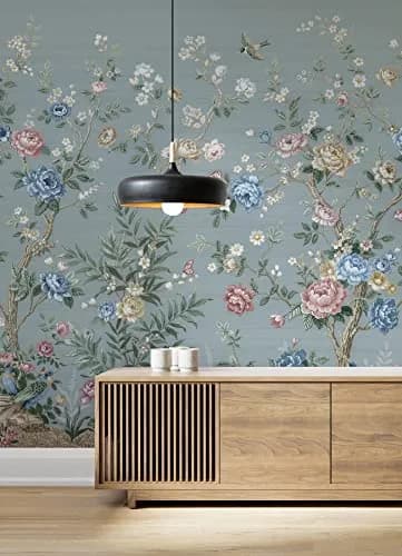 A-Street Prints Winter Chinoiserie Robin's Egg Blue Wall Mural | 11-ft Wide, 5 Panels thumbnail 7