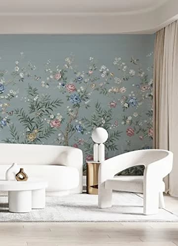 A-Street Prints Winter Chinoiserie Robin's Egg Blue Wall Mural | 11-ft Wide, 5 Panels thumbnail 8