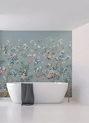 A-Street Prints Winter Chinoiserie Robin's Egg Blue Wall Mural | 11-ft Wide, 5 Panels thumbnail 9