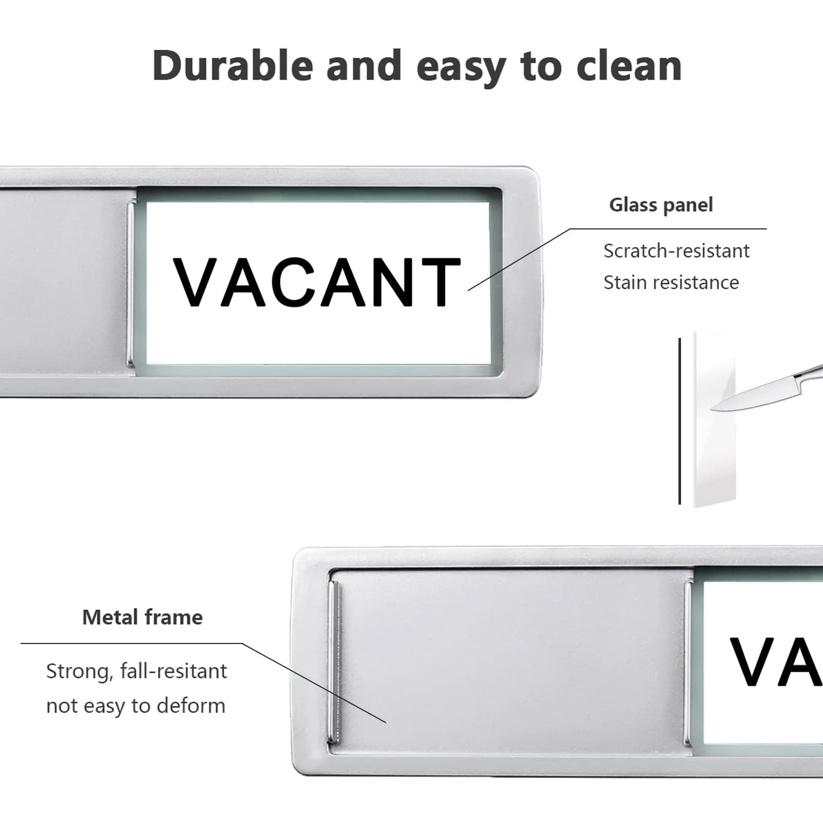 LoYinLo Vacant In Use Slider Sign - Black & White Privacy Indicator for Offices and Homes - view 3
