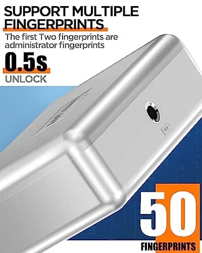 AICase Biometric Fingerprint Storage Box 22.9cm (9 inches) | Quick Access Security Safe thumbnail 2