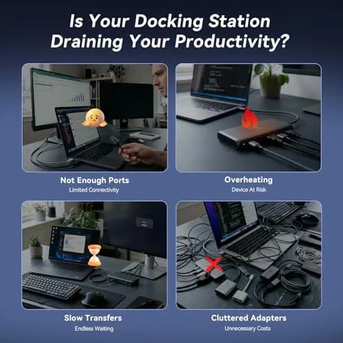 Tobenone DisplayLink Docking Station 3 Monitors 18 Ports | Triple 4K@60Hz, 120W Power Adapter thumbnail 2