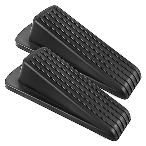 JZWBLILY Black Rubber Door Stoppers for Bottom of Door (4 Pack) | Premium Quality Door Stop - main product image