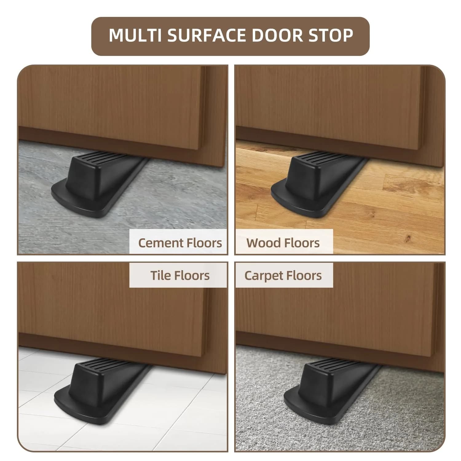 JZWBLILY Black Rubber Door Stoppers for Bottom of Door (4 Pack) | Premium Quality Door Stop - view 5