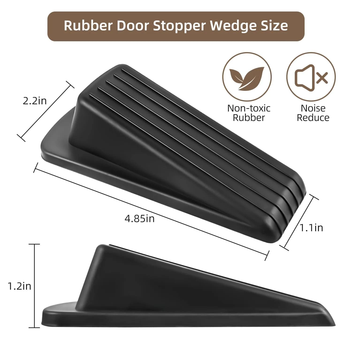 JZWBLILY Black Rubber Door Stoppers for Bottom of Door (4 Pack) | Premium Quality Door Stop - view 2