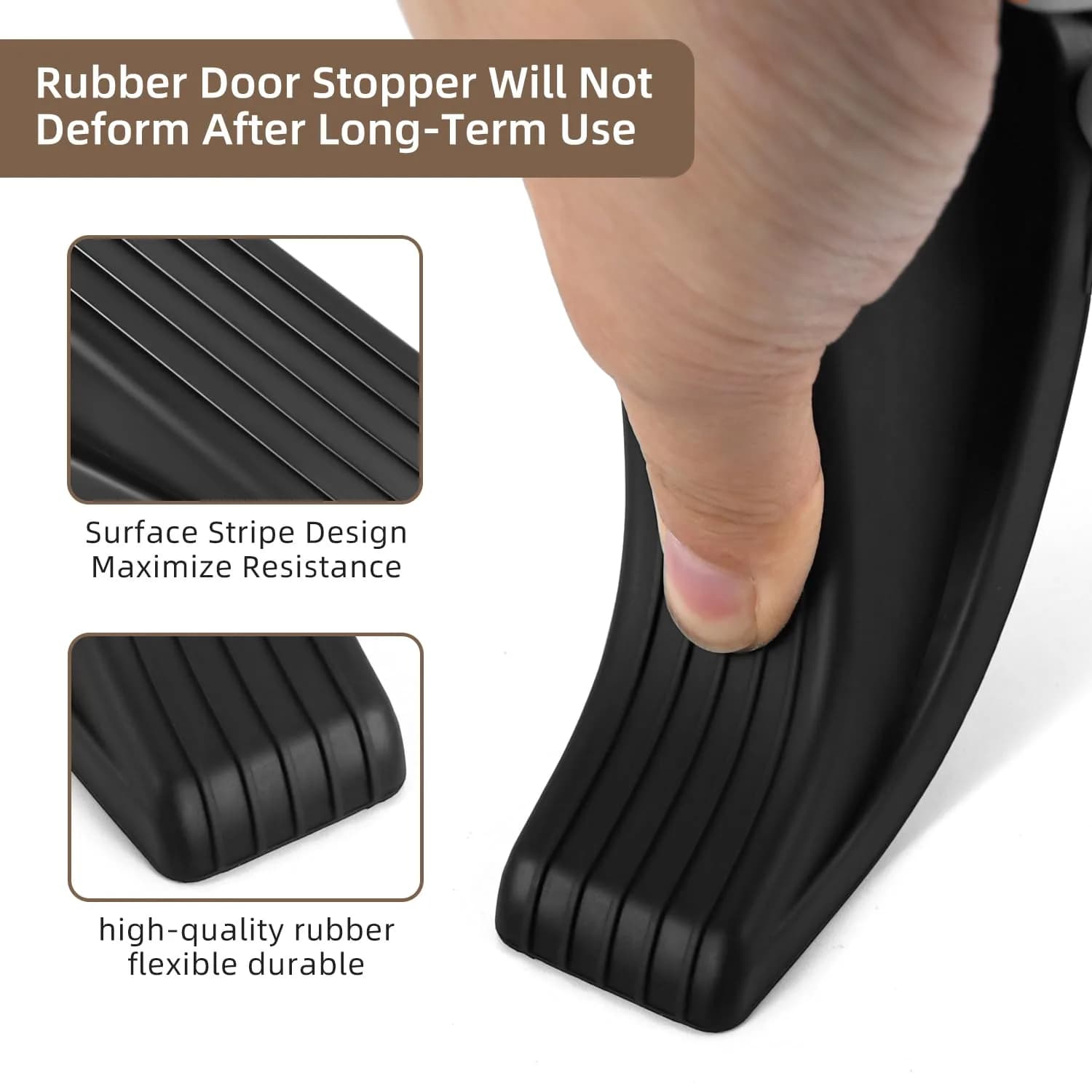 JZWBLILY Black Rubber Door Stoppers for Bottom of Door (4 Pack) | Premium Quality Door Stop - view 3