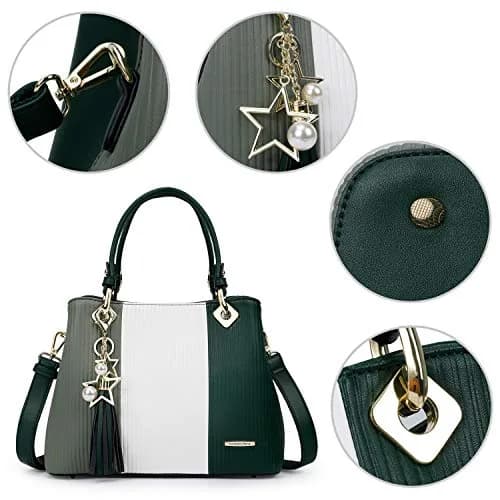 Pomelo Best Women's Top-Handle Satchel Bag 29.2 cm (11.5 in) | Multi-Pocket PU Leather Shoulder Crossbody Bag thumbnail 5
