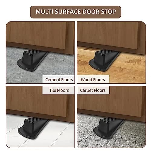 JZWBLILY Black Door Stopper Wedge 2 Pack | Premium Rubber for Heavy Duty Doors thumbnail 4