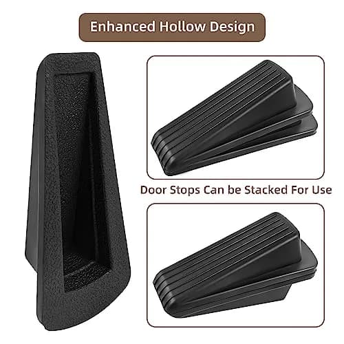 JZWBLILY Black Door Stopper Wedge 2 Pack | Premium Rubber for Heavy Duty Doors thumbnail 5