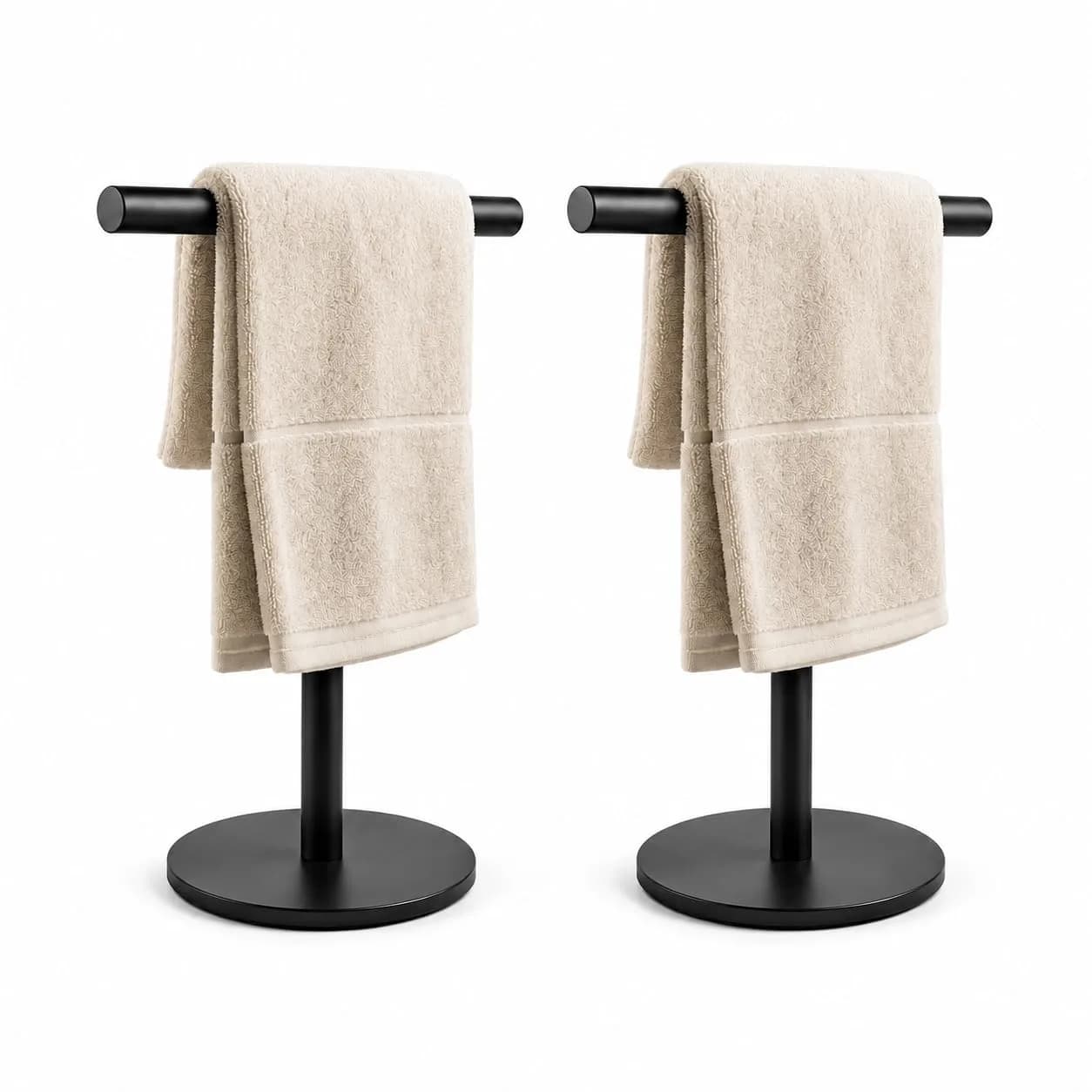 bluebyrne T-Shape Bathroom Hand Towel Holder Stand SUS304 Stainless Steel 2 Pack | Rust-Resistant, Stable & Space-Saving