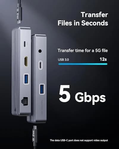 DOCKCASE Explorer Edition Visual Smart USB C Hub (6-in-1) with HDMI 4K@60Hz, Gigabit Ethernet, USB-C & 2 USB-A Ports, 100W PD thumbnail 6