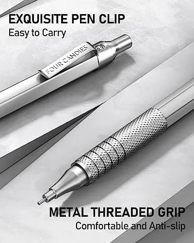 Four Candies Metal Mechanical Pencil Set 0.5mm & 0.7mm | Smooth Writing, Anti-Skid Grip, 360 Lead Refills thumbnail 2