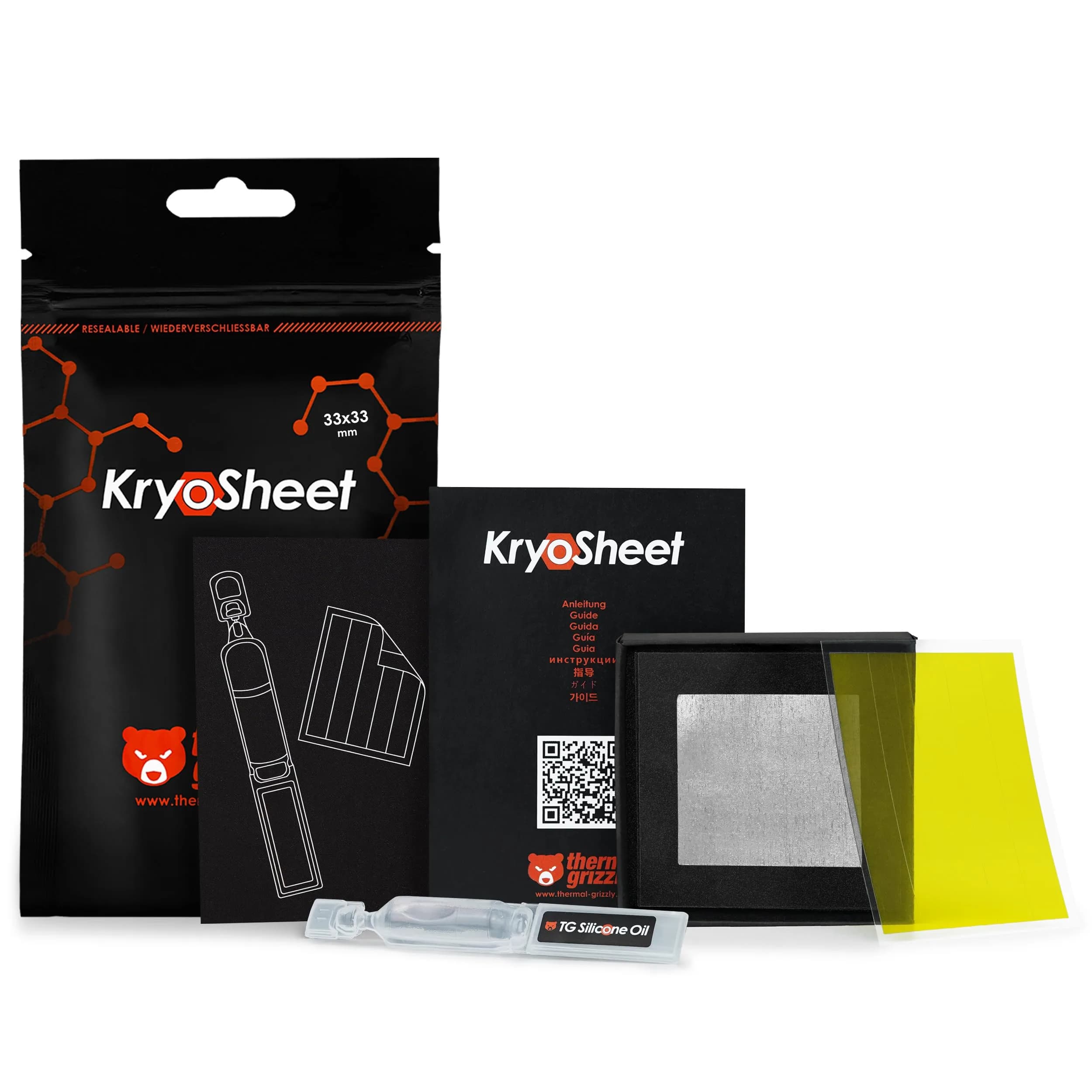 Thermal Grizzly KryoSheet (33x33x0.2mm) – High Thermal Conductivity — 33 x 33 x 0,2 mm
