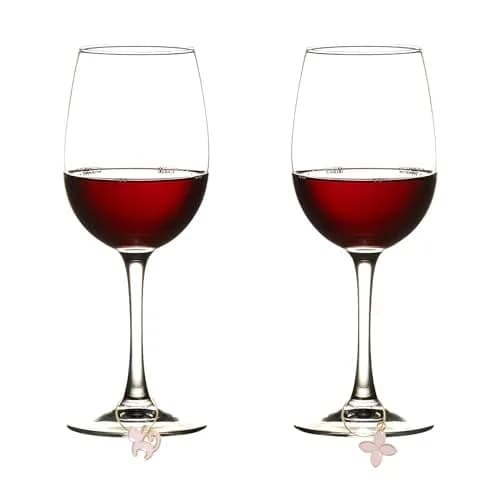 Macepason Pink Charm Glass Charms & Markers for Wine Glasses (30-Pack) | Differentiate Drinks at Parties thumbnail 3