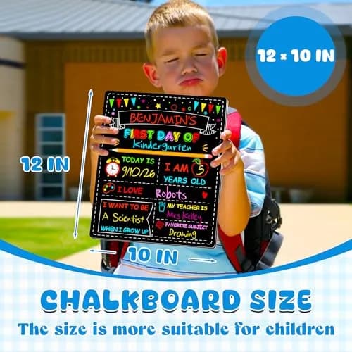 Melisheer Double-Sided First Day of School Board 30.48cm (12"H x 10"W) | Reusable Chalkboard for Kids' Milestones thumbnail 3