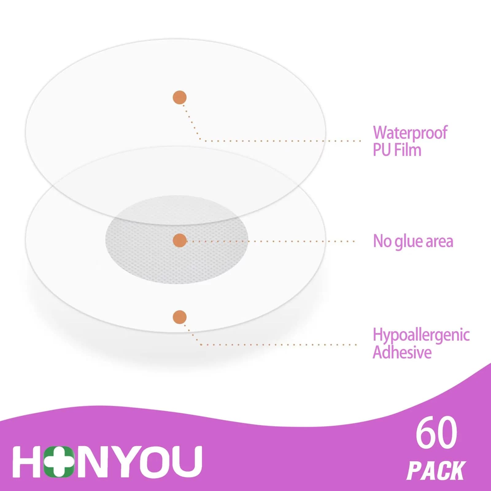 HONYOU Libre 3 Sensor Covers Waterproof, 60 Count Pink | Hypoallergenic Latex-Free Breathable Tape thumbnail 6