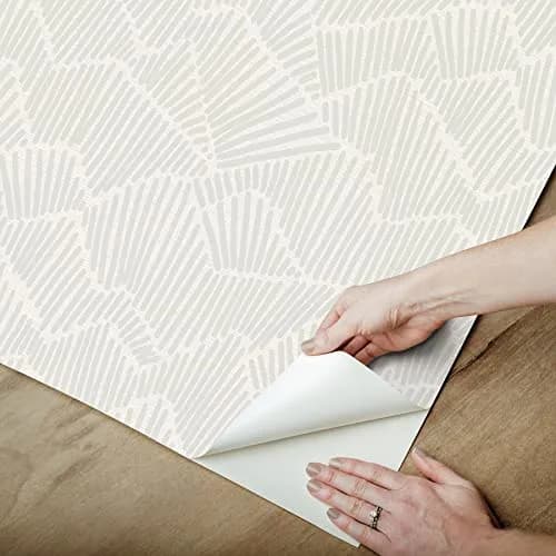 Egypt Sherrod 216-in by 20.5-in Grey Ridge & Valley Peel & Stick Wallpaper | Modern Geometric Design thumbnail 4