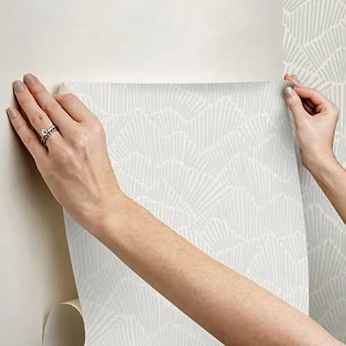 Egypt Sherrod 216-in by 20.5-in Grey Ridge & Valley Peel & Stick Wallpaper | Modern Geometric Design thumbnail 5