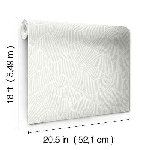 Egypt Sherrod 216-in by 20.5-in Grey Ridge & Valley Peel & Stick Wallpaper | Modern Geometric Design thumbnail 6