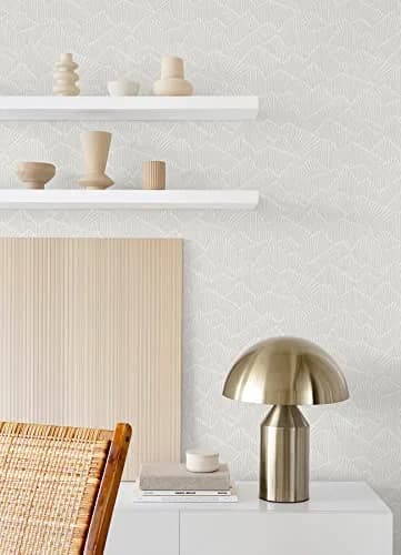 Egypt Sherrod 216-in by 20.5-in Grey Ridge & Valley Peel & Stick Wallpaper | Modern Geometric Design thumbnail 2